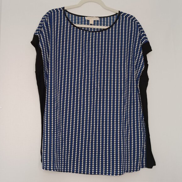 Women's Michael Kors Lightweight Blue/Black/White Designer Top Size Large - Picture 1 of 10
